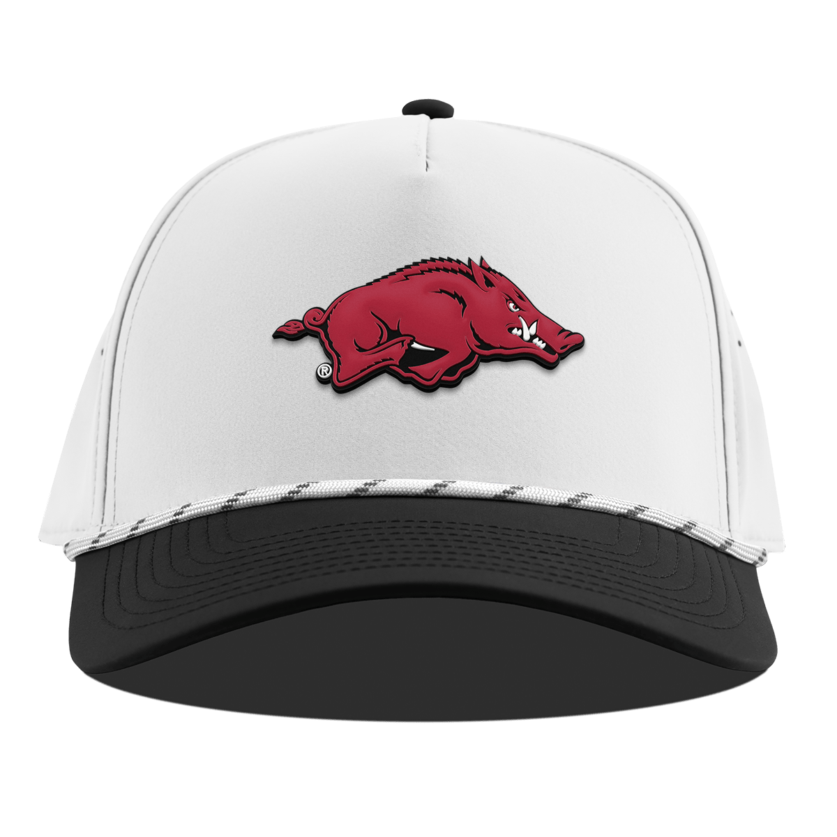 University of Arkansas "Arkansas Team Logo" Curved 5 Panel Rope White/Black