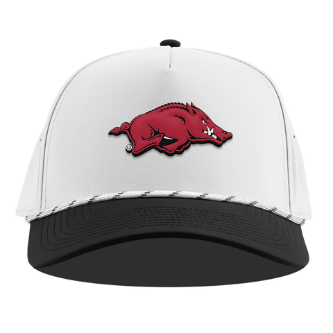 University of Arkansas "Arkansas Team Logo" Curved 5 Panel Rope White/Black