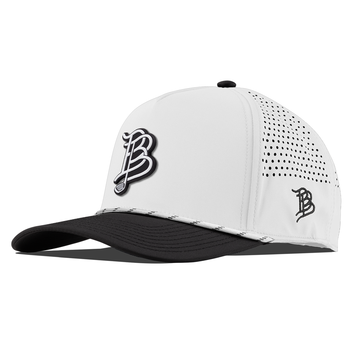 BB Golf Cutout PVC Curved 5 Panel Rope White/Black