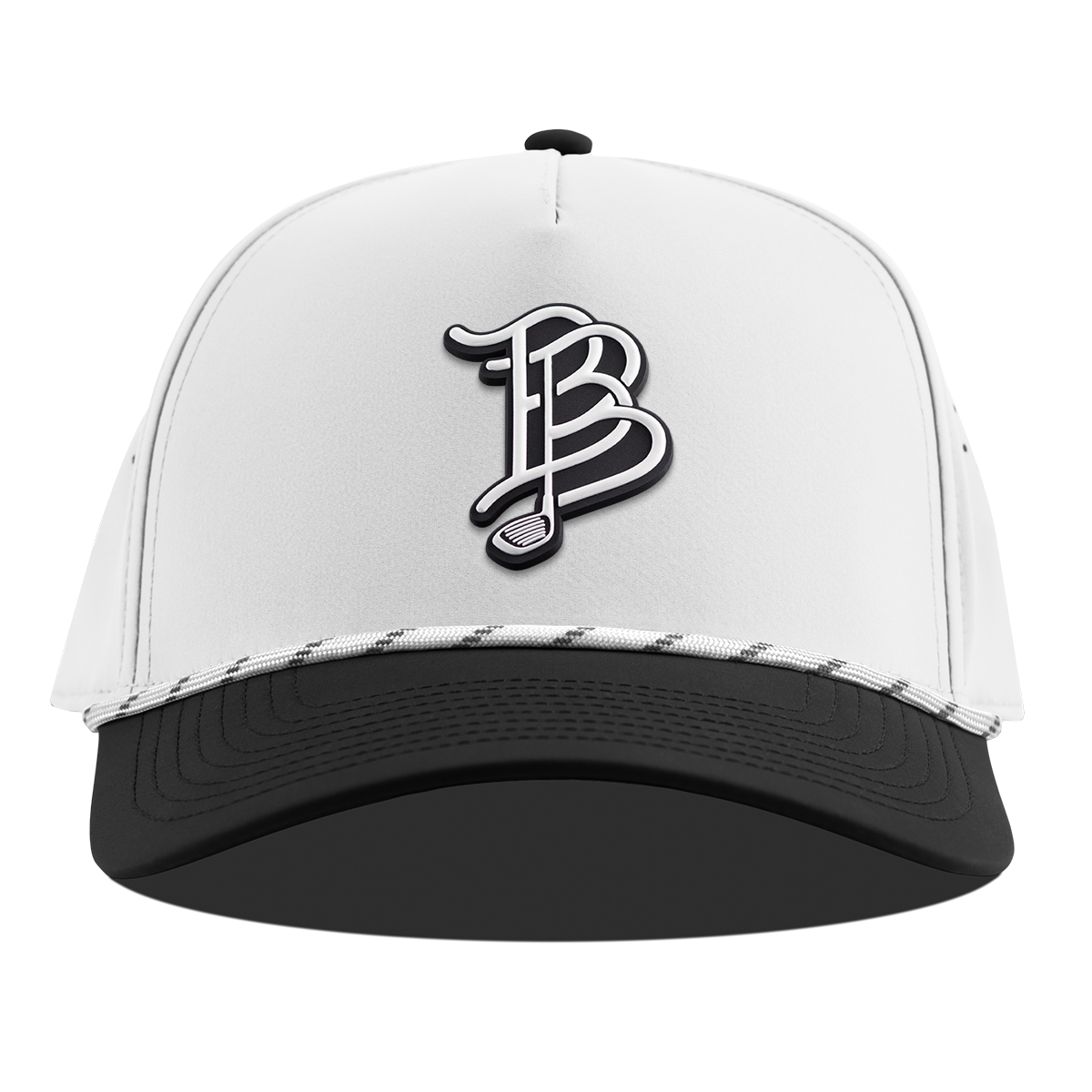 BB Golf Cutout PVC Curved 5 Panel Rope White/Black