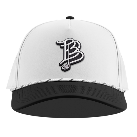 BB Golf Cutout PVC Curved 5 Panel Rope White/Black