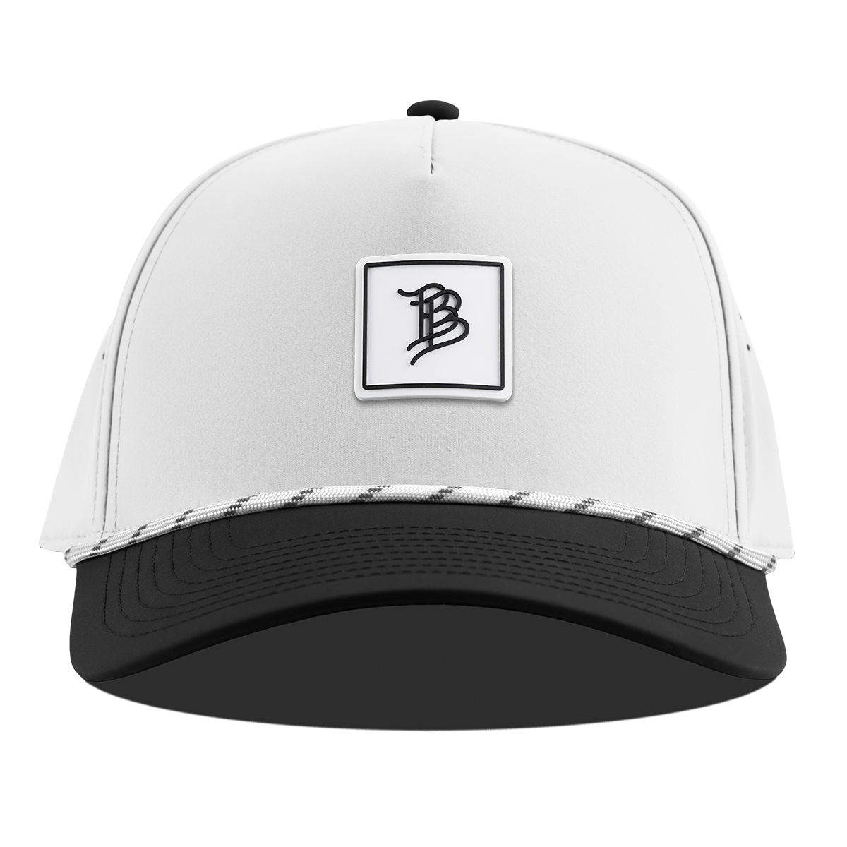 BB Square Icon PVC Curved 5 Panel Rope White/Black