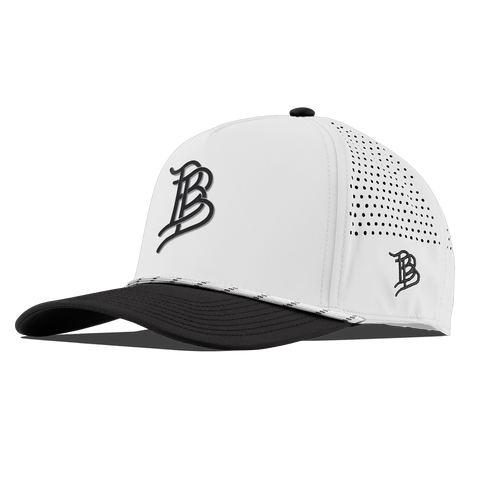 Stacked BB Icon Curved 5 Panel Rope White/Black