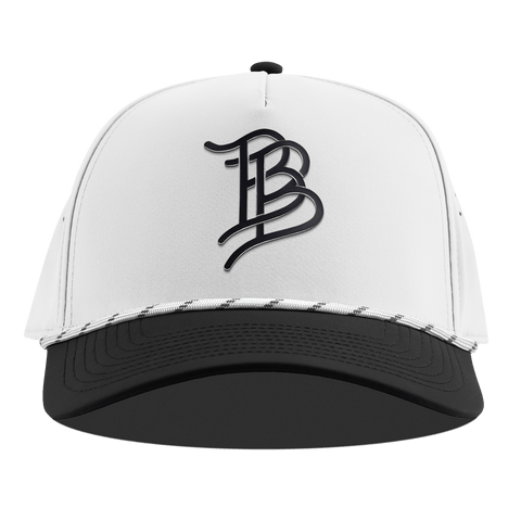 Stacked BB Icon Curved 5 Panel Rope White/Black