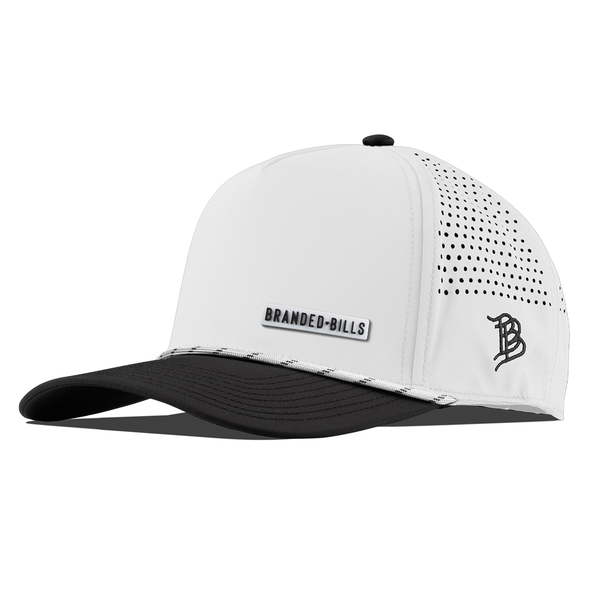 BB Stretch PVC Curved 5 Panel Rope White/Black