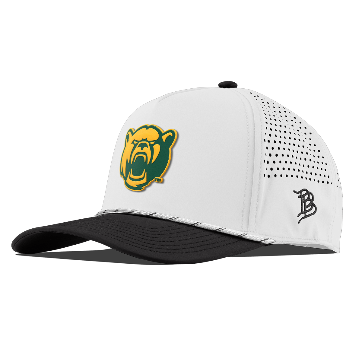Baylor University "Baylor Bear" Curved 5 Panel Rope White/Black