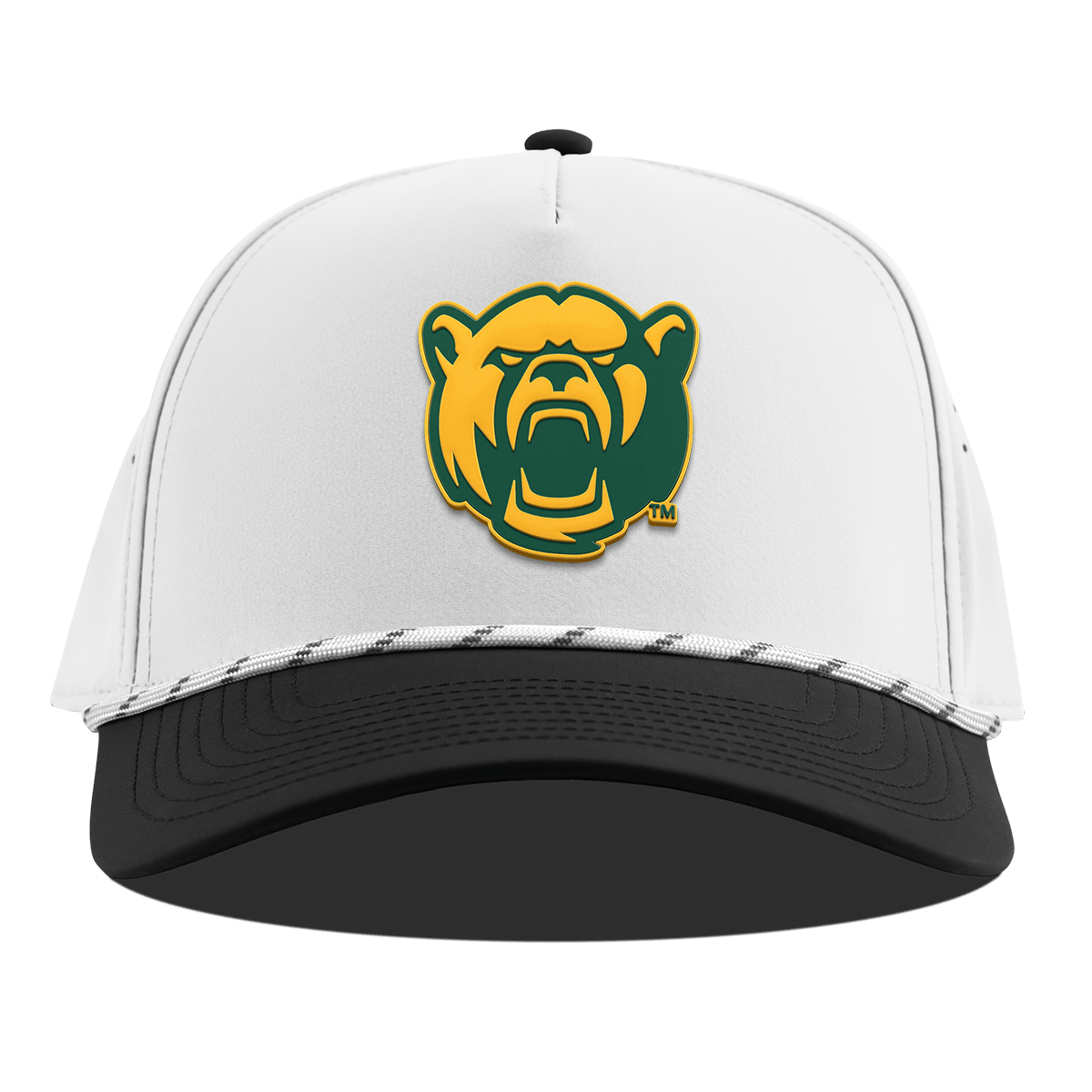 Baylor University "Baylor Bear" Curved 5 Panel Rope White/Black