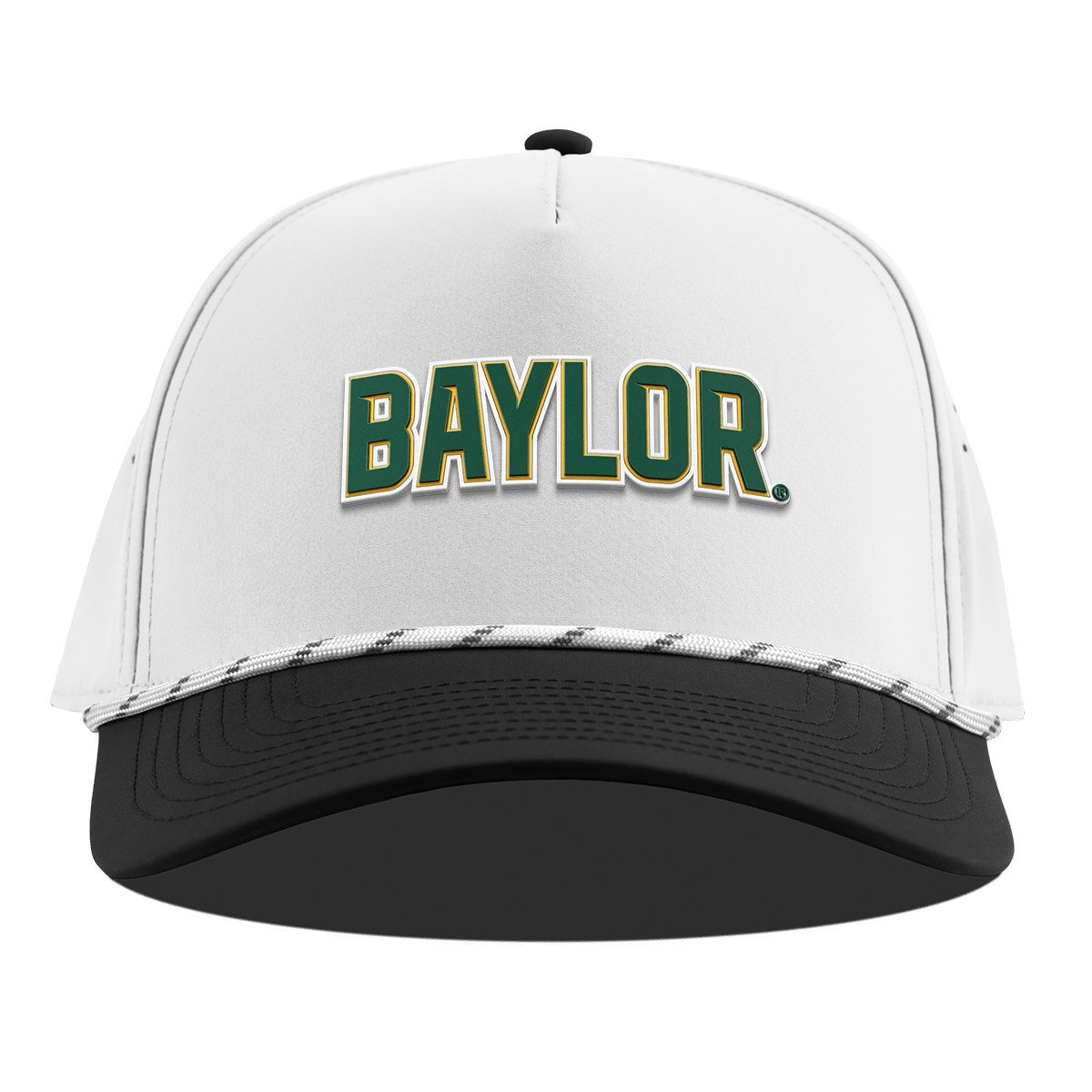 Baylor University "Baylor Block" Curved 5 Panel Rope White/Black
