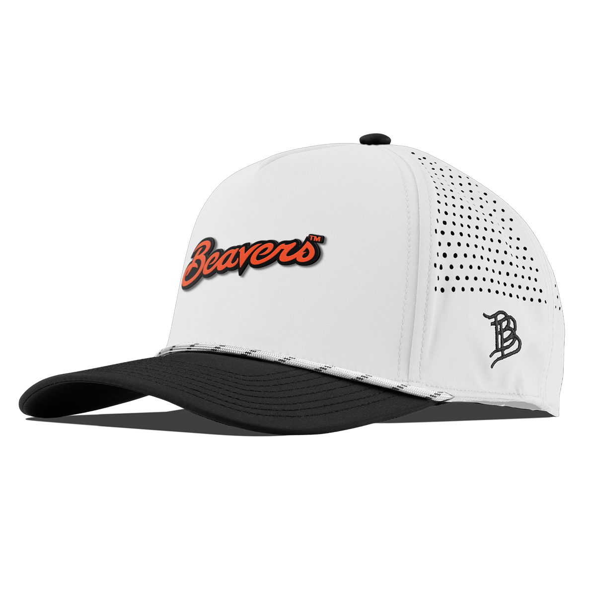 Oregon State University "Beavers Script" Curved 5 Panel Rope White/Black