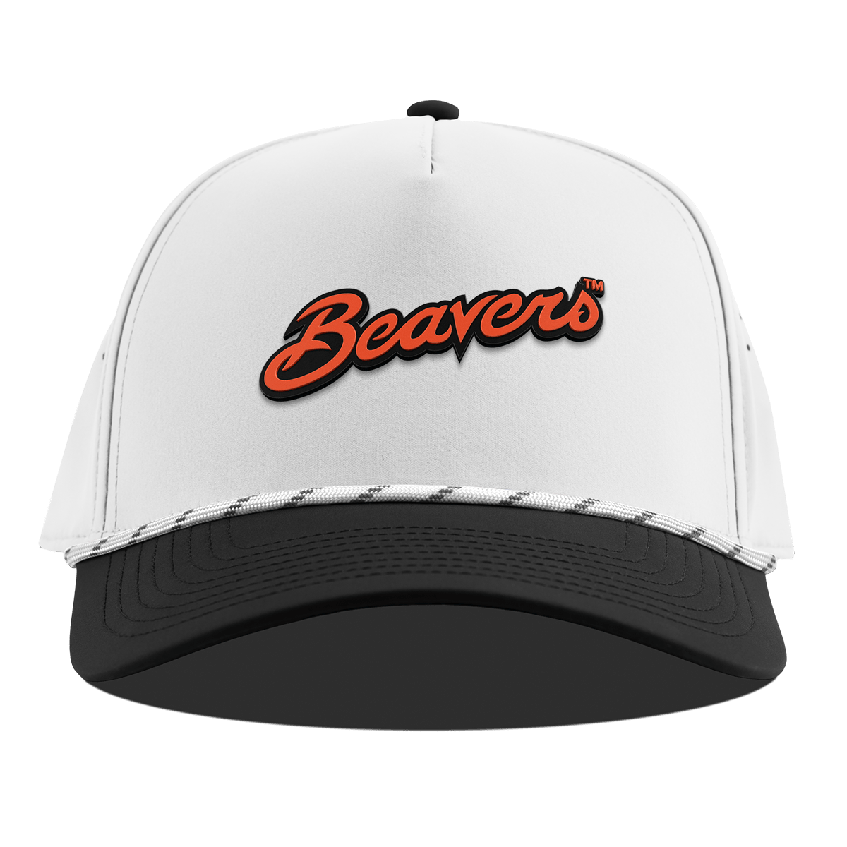 Oregon State University "Beavers Script" Curved 5 Panel Rope White/Black