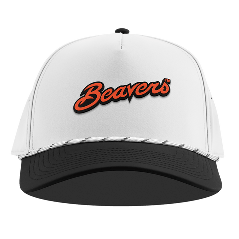 Oregon State University "Beavers Script" Curved 5 Panel Rope White/Black