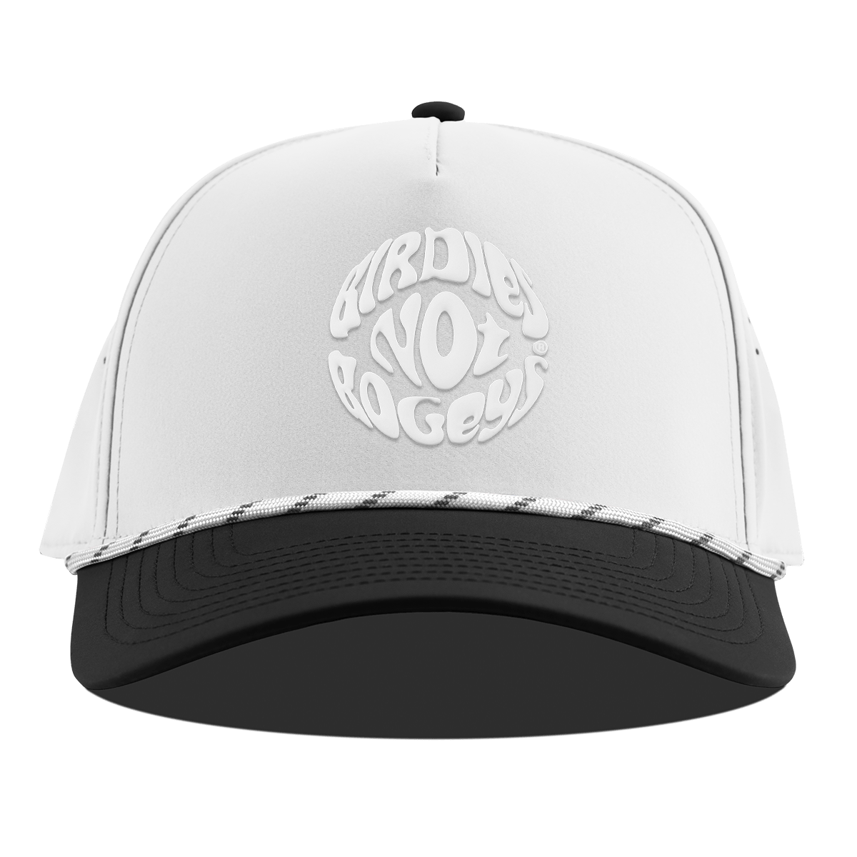 Birdies Not Bogeys® Curved 5 Panel Rope White/Black