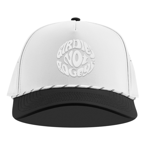Birdies Not Bogeys® Curved 5 Panel Rope White/Black