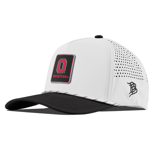 Ohio State University "Buckeyes Badge" Curved 5 Panel Rope White/Black