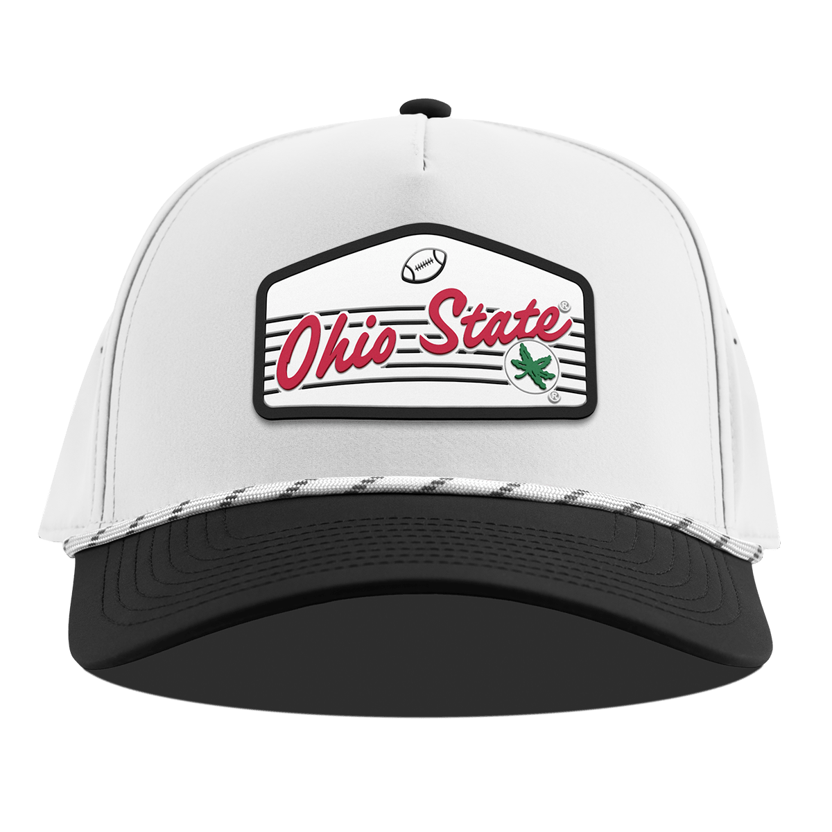 Ohio State University "Buckeyes Football'" Curved 5 Panel Rope White/Black