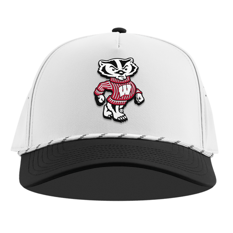 University of Wisconsin "Bucky Badger" Curved 5 Panel Rope White/Black