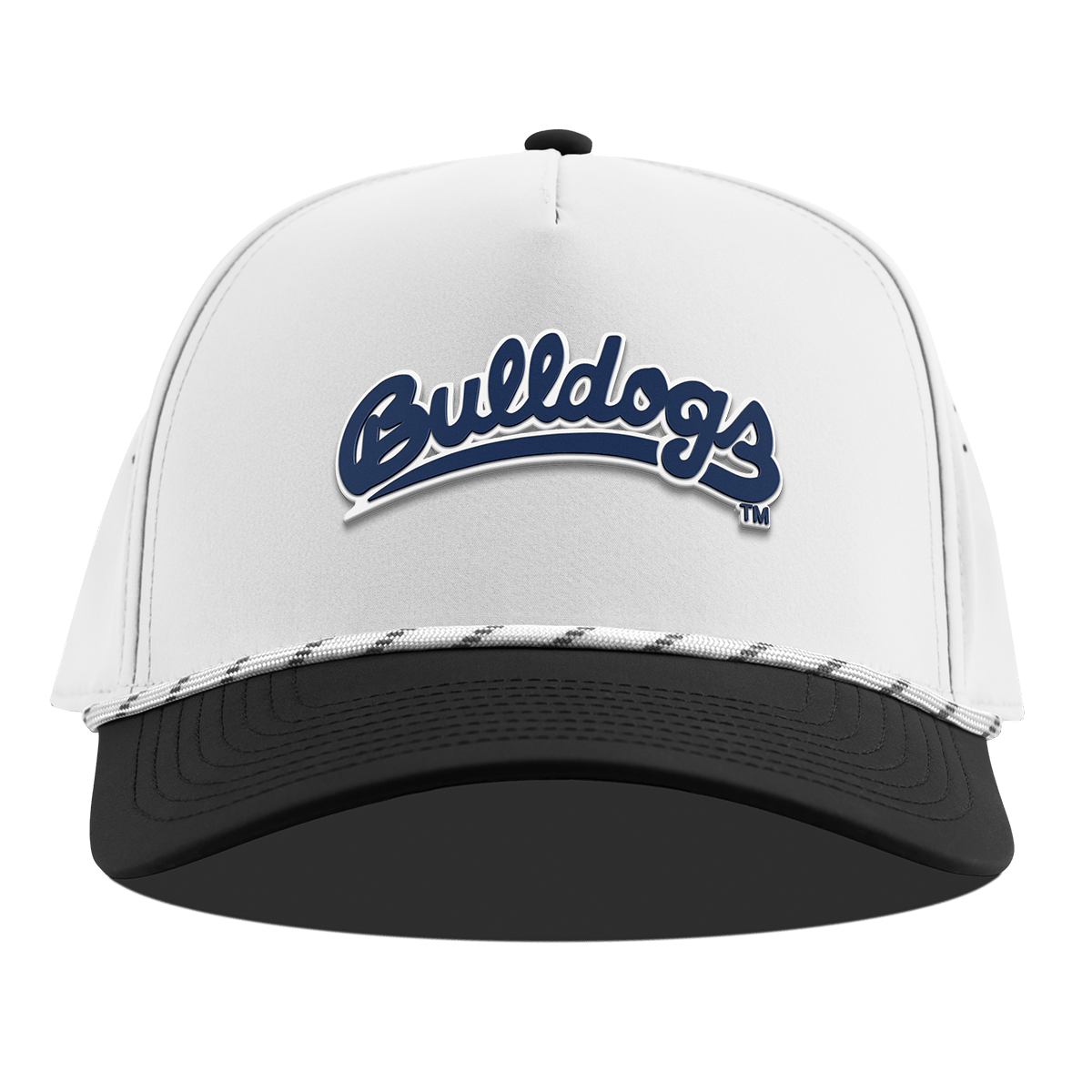 Fresno State University "Bulldogs Script Navy" Curved 5 Panel Rope White/Black