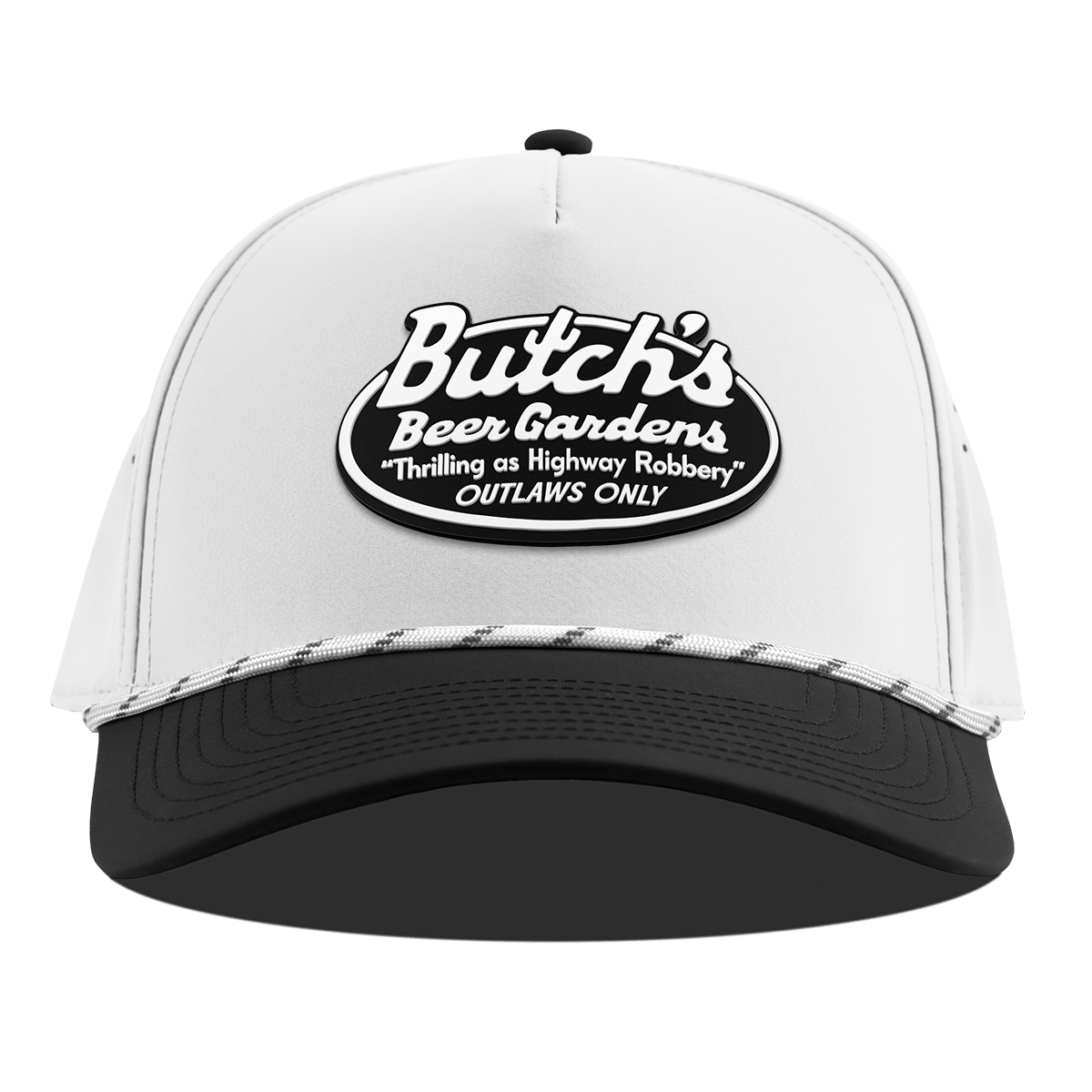 Butch’s Beer Garden Curved 5 Panel Rope White/Black