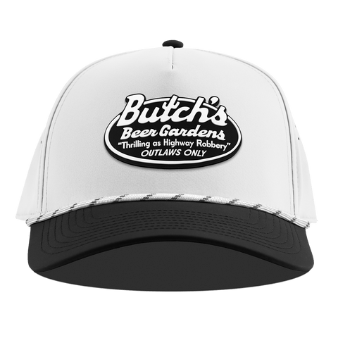 Butch’s Beer Garden Curved 5 Panel Rope White/Black