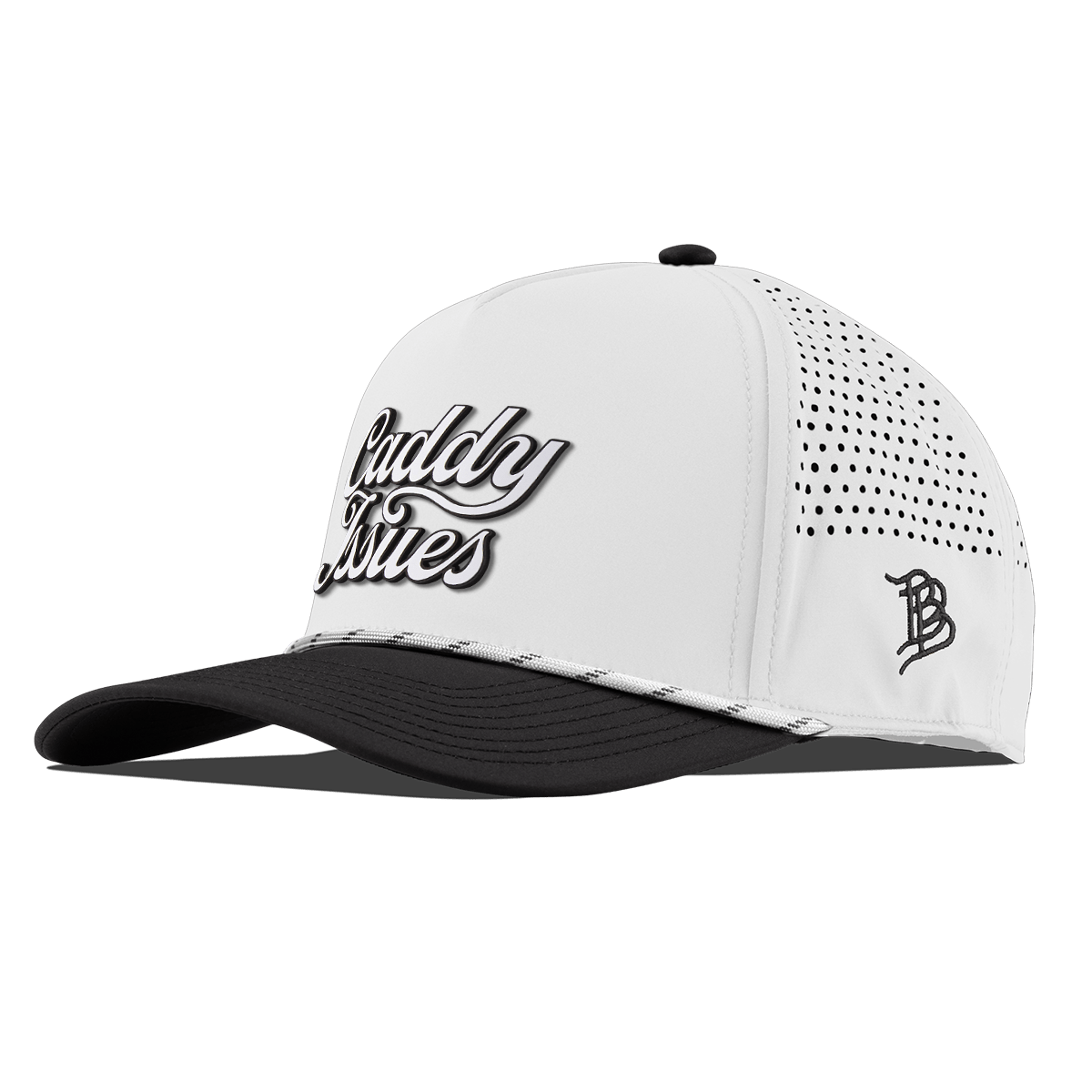 Caddy Issues Script Curved 5 Panel Rope White/Black