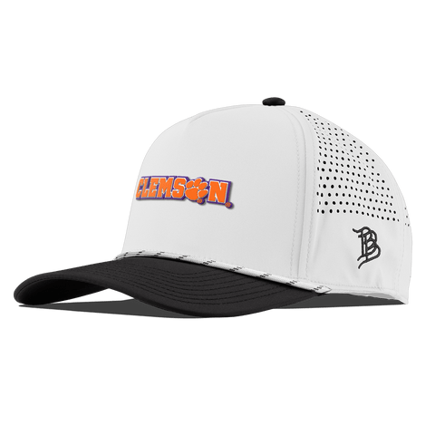 Clemson University "Clemson Block" Curved 5 Panel Rope White/Black