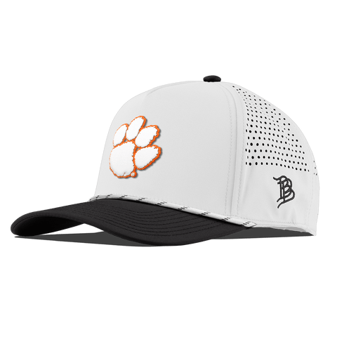 Clemson University "Clemson Tigers Paw" Curved 5 Panel Rope White/Black