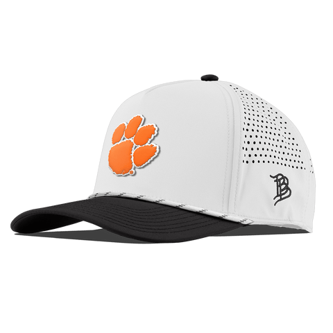 Clemson University "Clemson Tiger Paw" Curved 5 Panel Rope White/Black