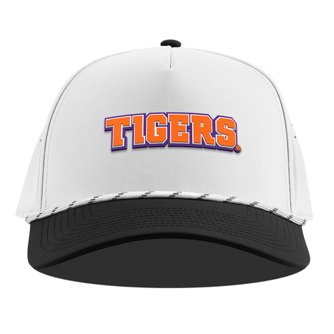 Clemson University "Clemson Tigers Block" Curved 5 Panel Rope White/Black