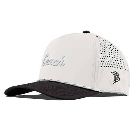 Coach Curved 5 Panel Rope (White Script) White/Black