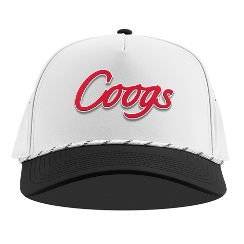 University of Houston "Coogs Script" Curved 5 Panel Rope White/Black