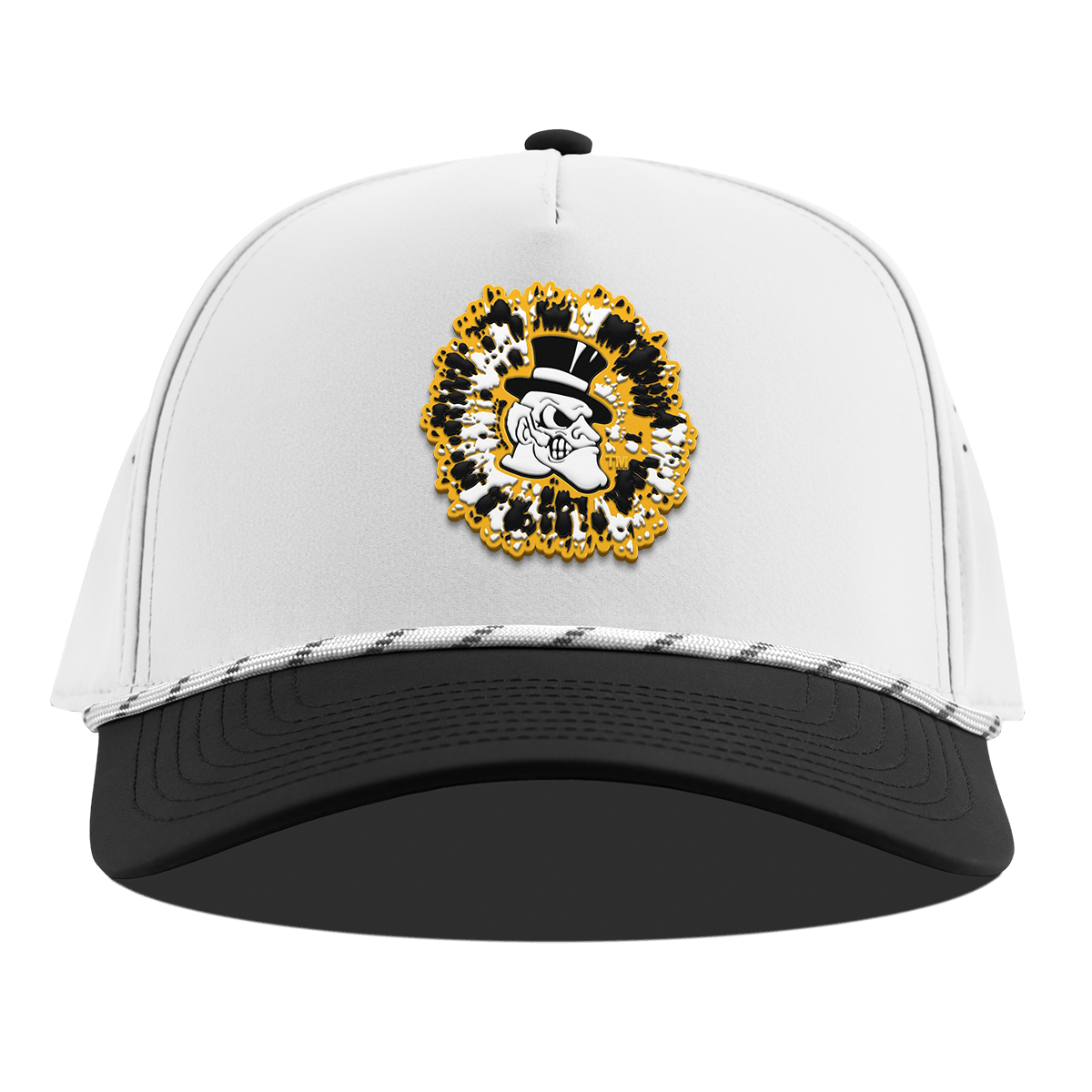 Wake Forest University "Deacons Tie Dye" Curved 5 Panel Rope White/Black