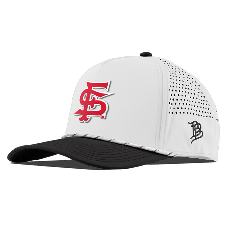 Fresno State University "Fresno State Stacked" Curved 5 Panel Rope White/Black