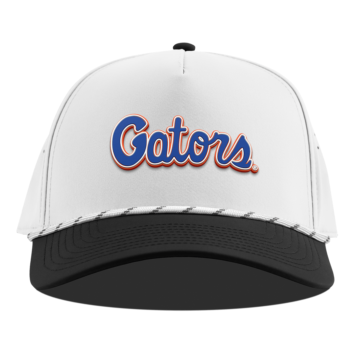 University of Florida "Gator Script" Curved 5 Panel Rope White/Black