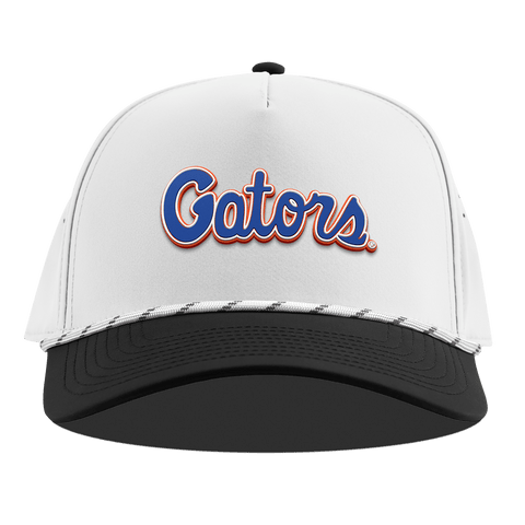 University of Florida "Gator Script" Curved 5 Panel Rope White/Black