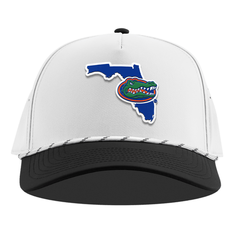 University of Florida "Gator State" Curved 5 Panel Rope White/Black