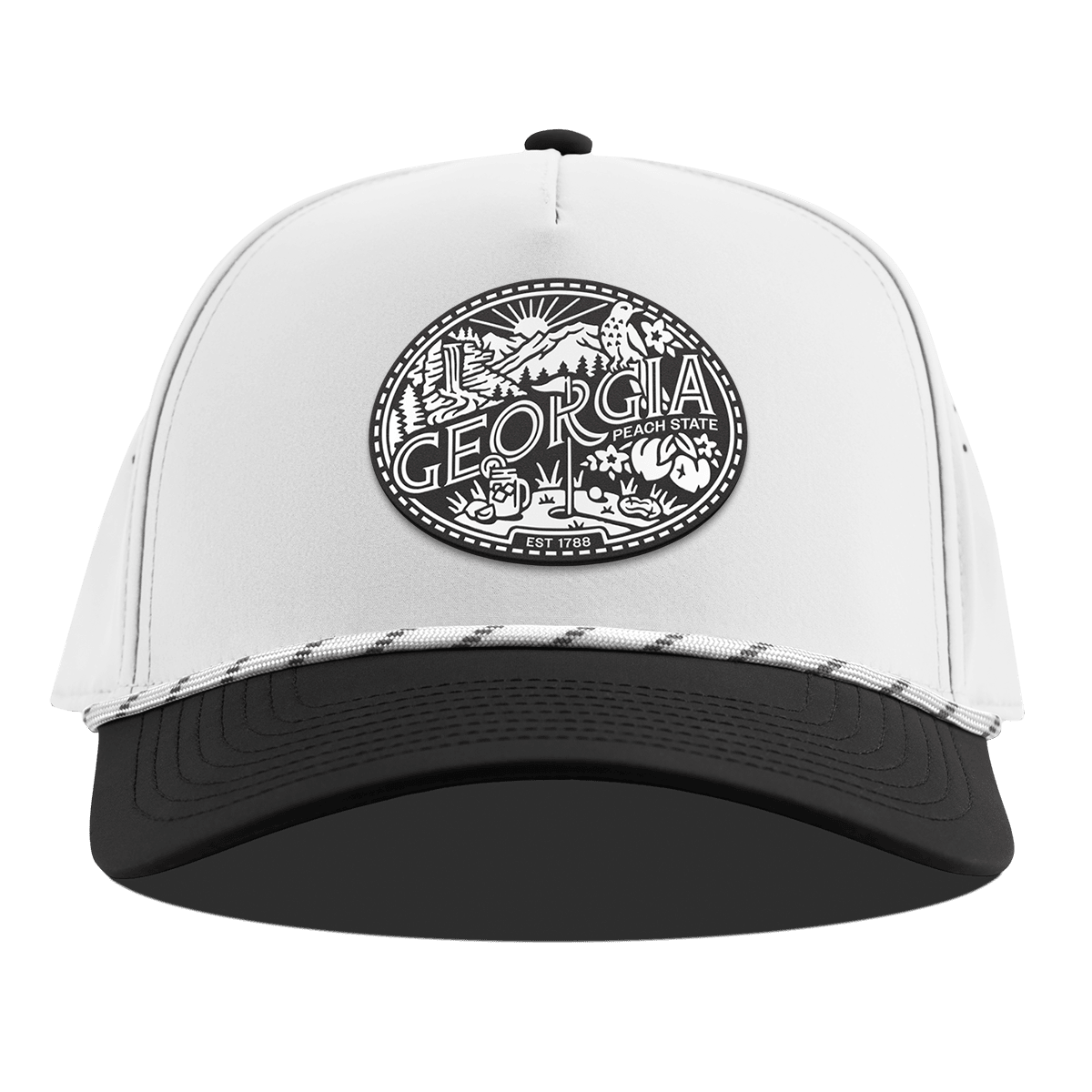 Georgia Traveler Curved 5 Panel Rope White/Black