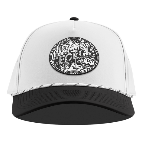 Georgia Traveler Curved 5 Panel Rope White/Black