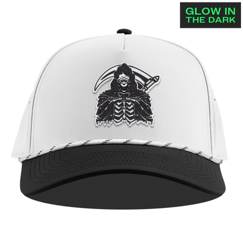Grim Reaper Glow Curved 5 Panel Rope White/Black