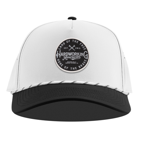 Hardworking PVC Curved 5 Panel Rope White/Black