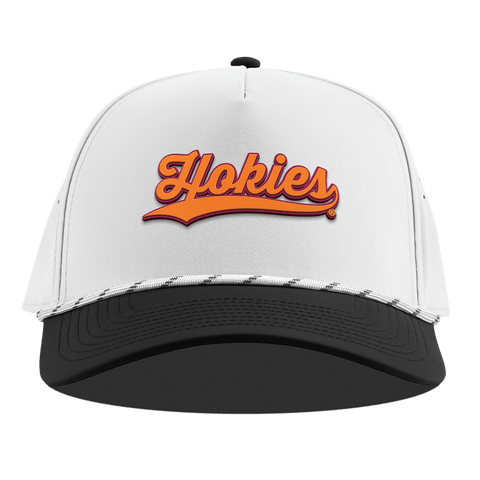 Virginia Tech University "Hokies Script" Curved 5 Panel Rope White/Black