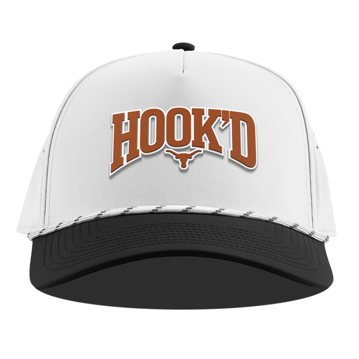 University of Texas "Hook'D" Curved 5 Panel Rope White/Black