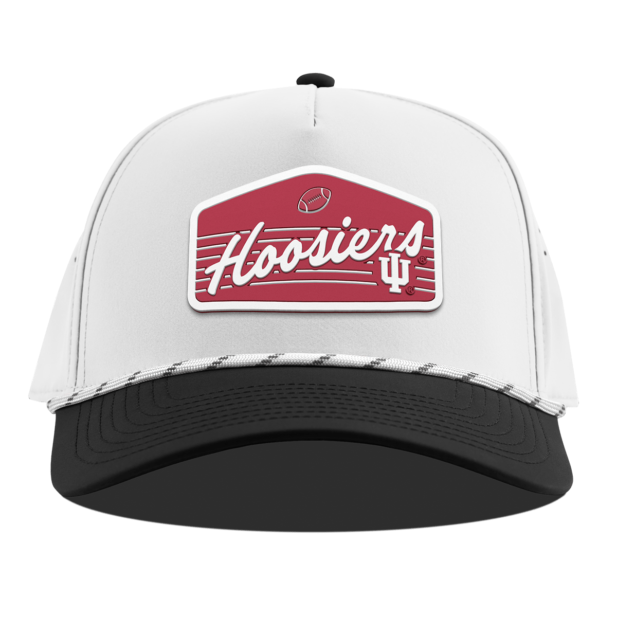 Indiana University "Hoosiers Football" Curved 5 Panel Rope White/Black