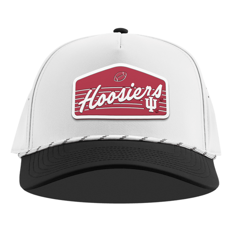 Indiana University "Hoosiers Football" Curved 5 Panel Rope White/Black