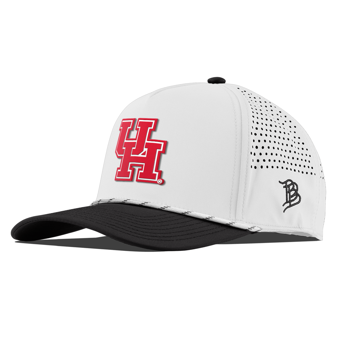 University of Houston "Houston Block" Curved 5 Panel Rope White/Black