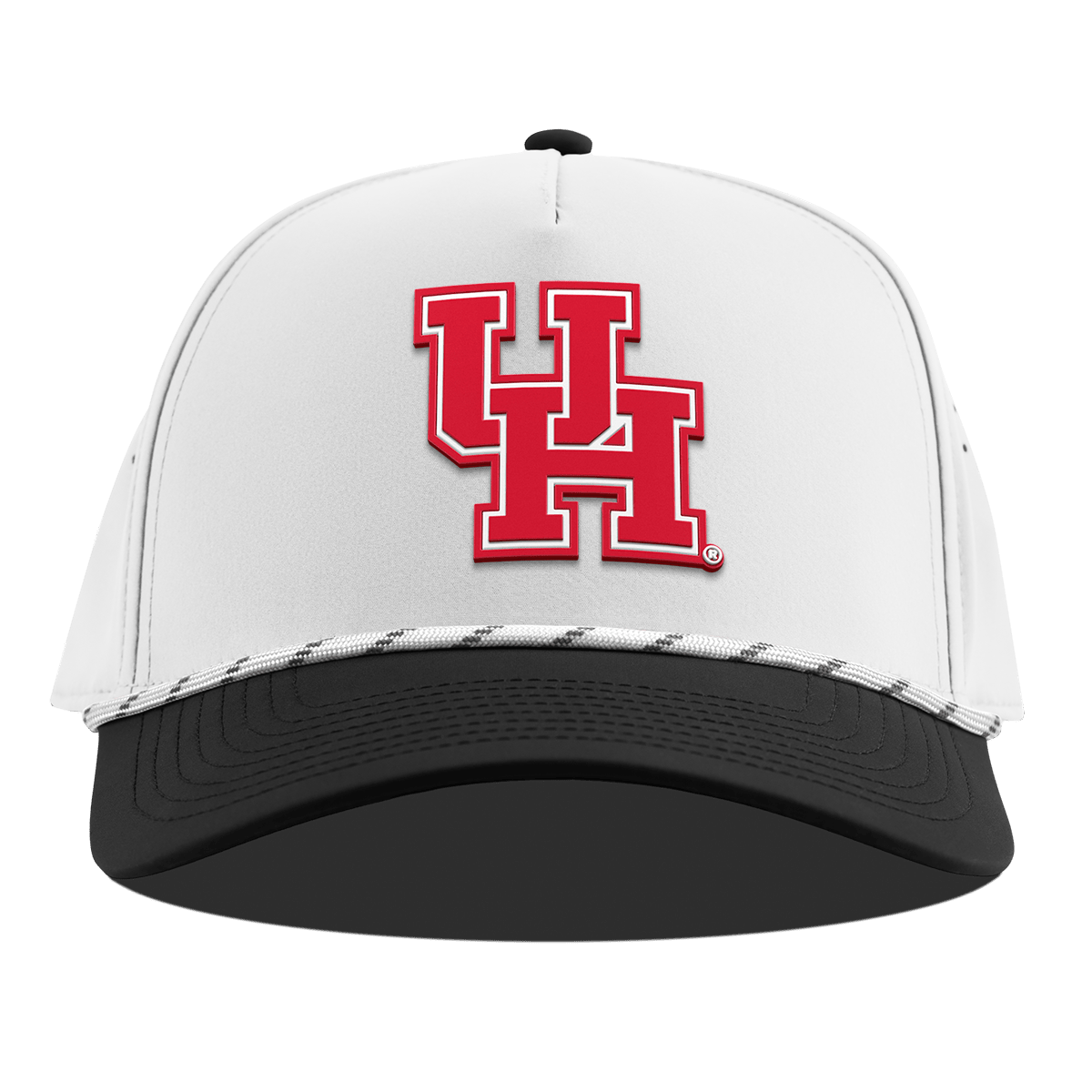 University of Houston "Houston Block" Curved 5 Panel Rope White/Black