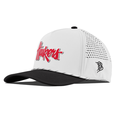 University of Nebraska "Huskers Script" Curved 5 Panel Rope White/Black