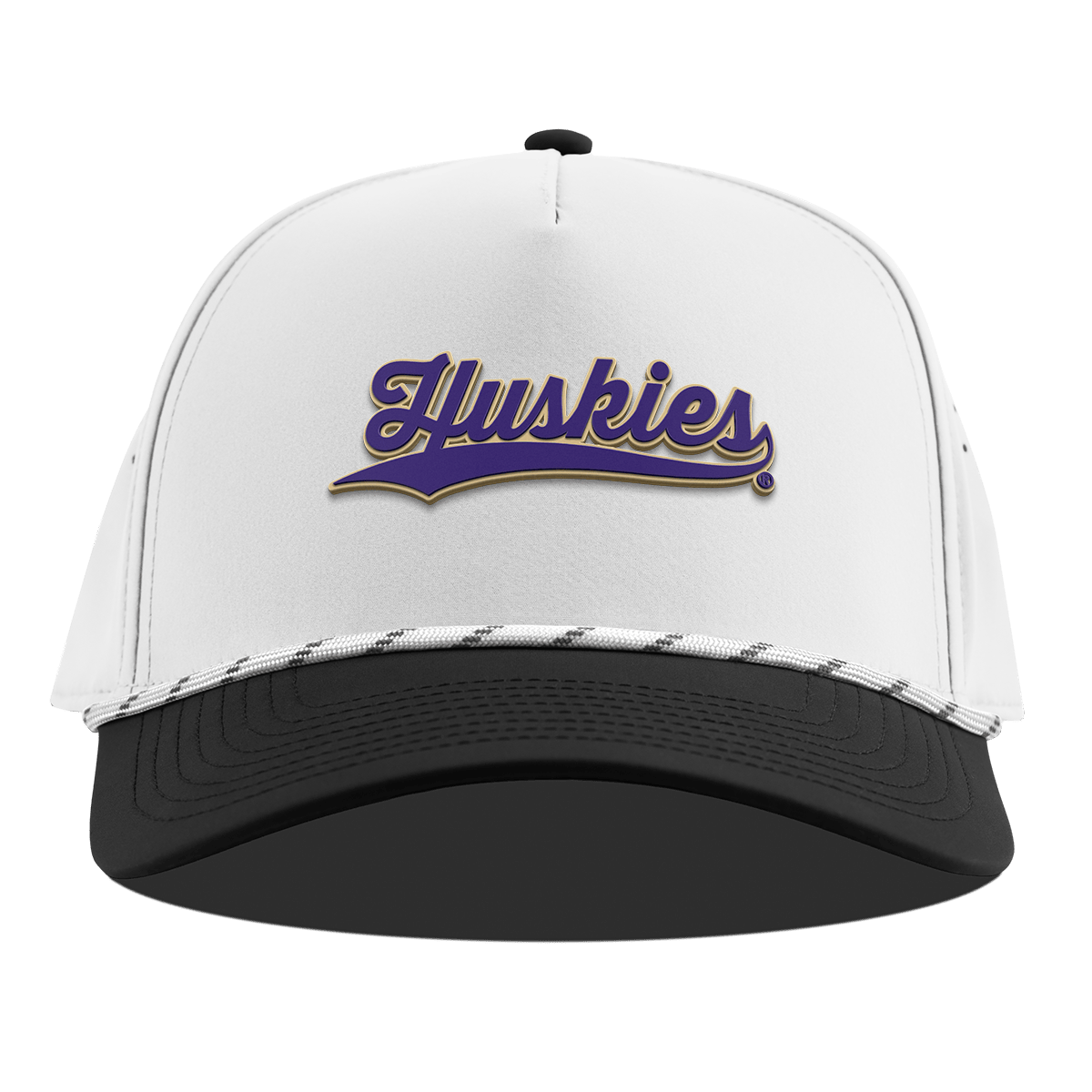 University of Washington "Huskies Script" Curved 5 Panel Rope White/Black