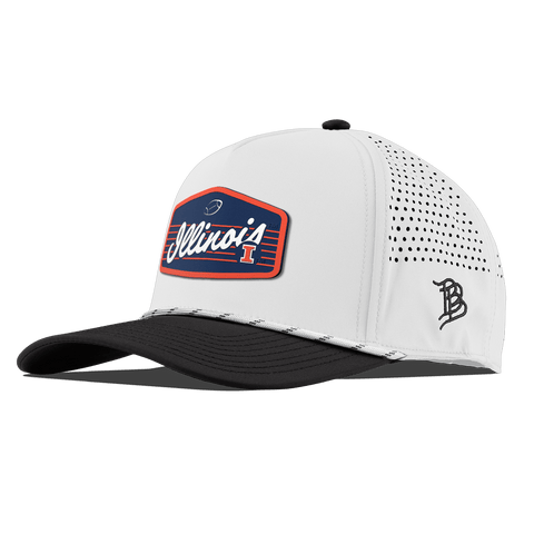 University of Illinois "Illini Football" Curved 5 Panel Rope White/Black