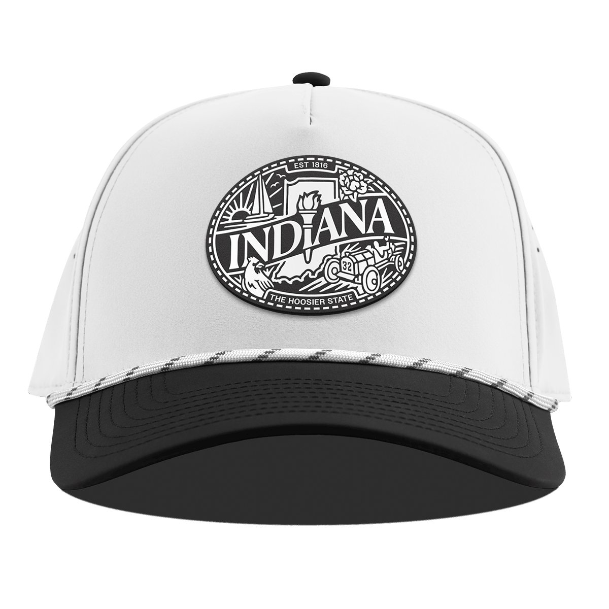 Indiana Traveler Curved 5 Panel Rope White/Black