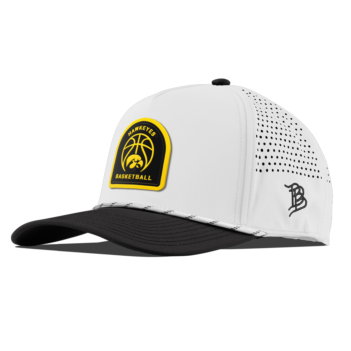 University of Iowa "Iowa Basketball" Curved 5 Panel Rope White/Black
